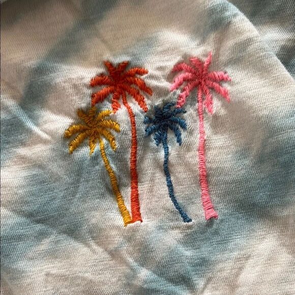 Loft tie dye Blue Palm Tree T-Shirt - Picture 3 of 4